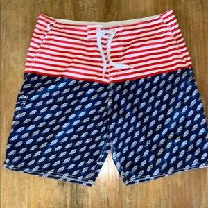 AFTCO Red‎ and Blue Patriotic Board Shorts Size 36 NWOT